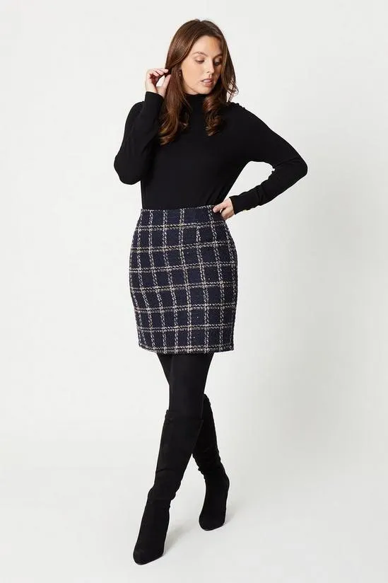 Tweed Check Mini Skirt