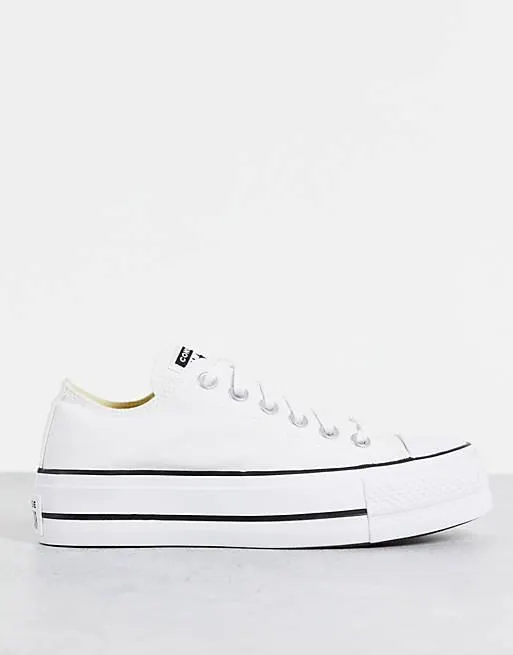 Converse Chuck Taylor Lift Ox platform trainers in white
