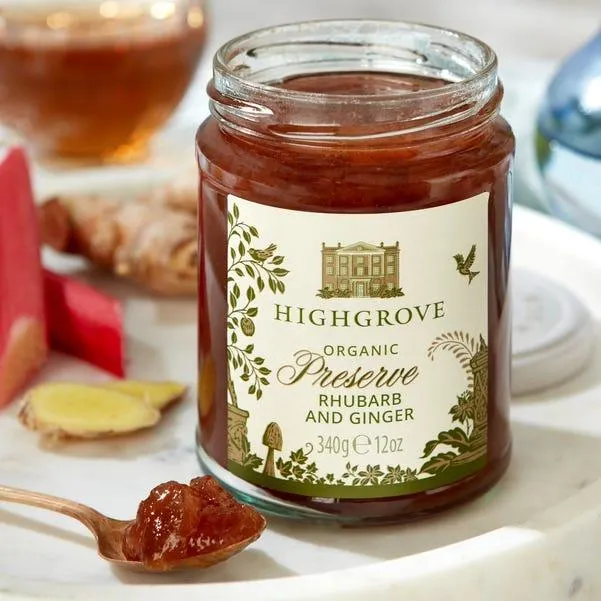 Highgrove Organic Rhubarb & Ginger Preserve, 340g