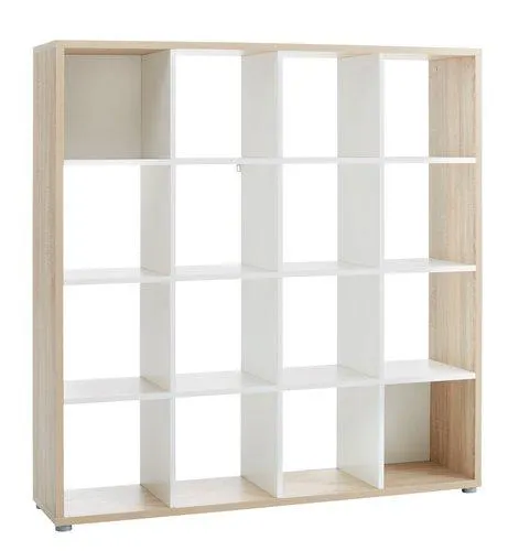 Room divider HALDAGER 16 shlv. oak/white