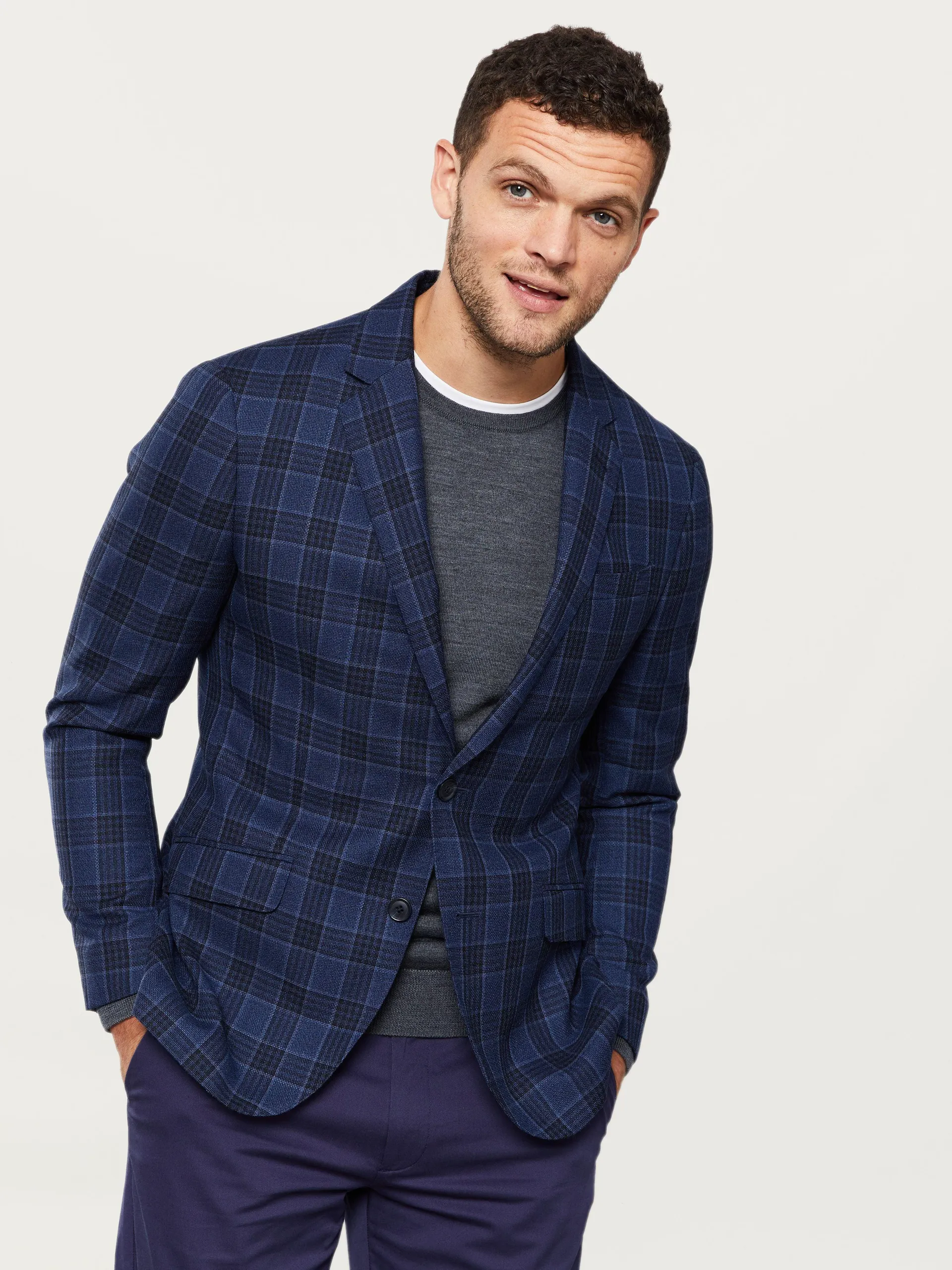 Kenton Slim Fit Navy Wool Jacket