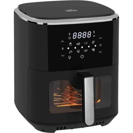HOMCOM 6.5L 4 in 1 Digital Air Fryer Oven - Black