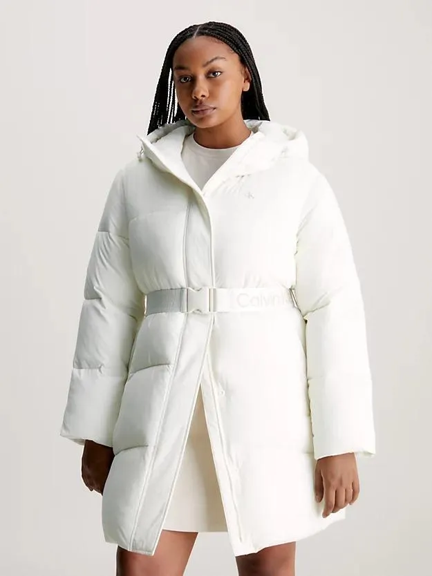 Nylon Belted Puffer Coat