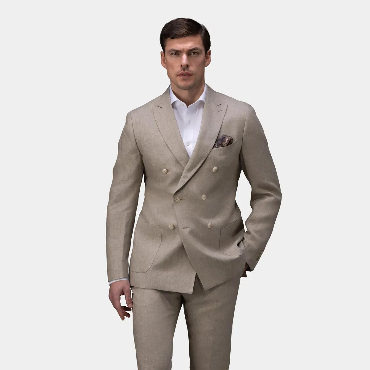 Light beige three-piece suit