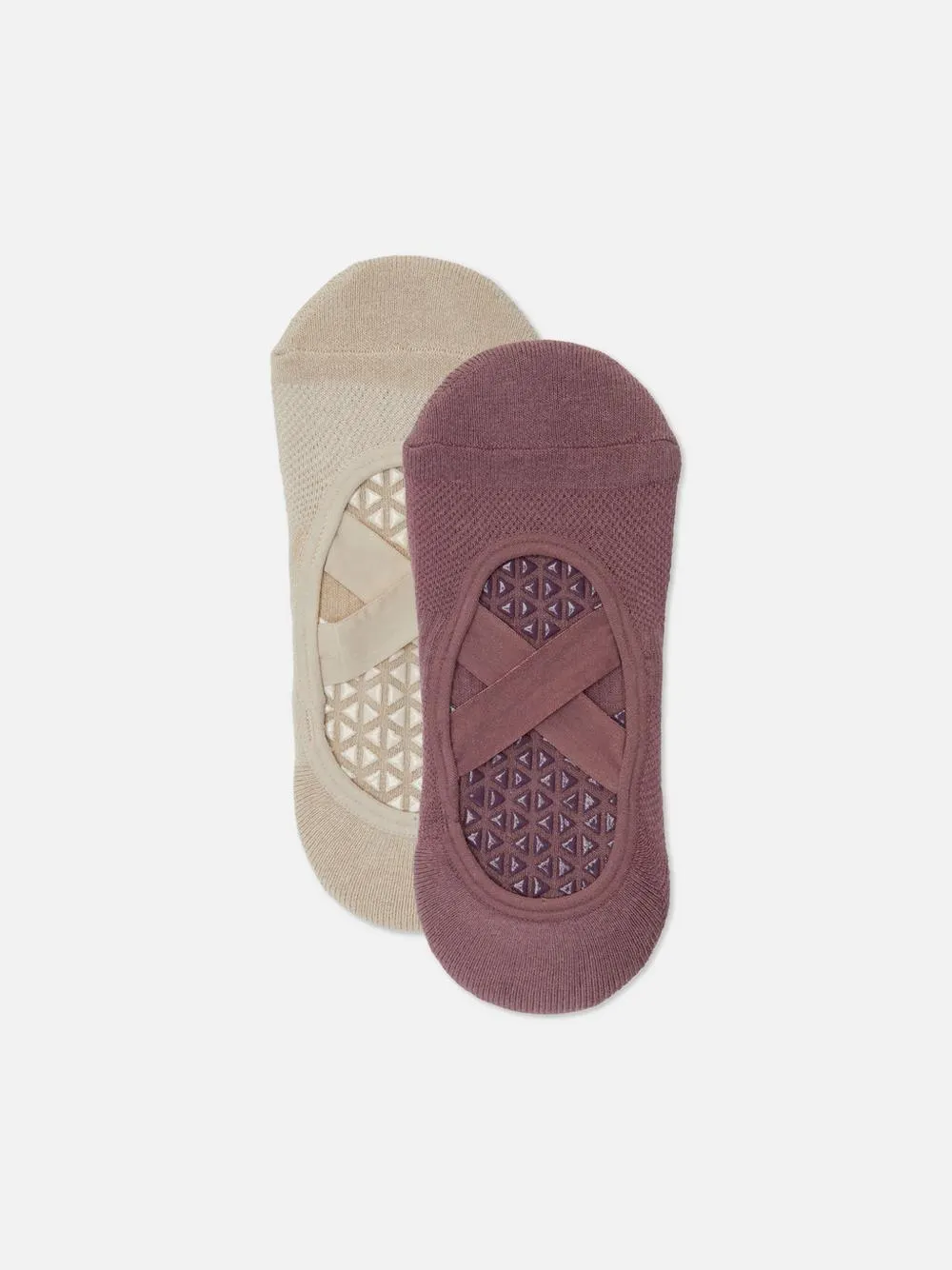 2pk Cross Strap Ballet Socks