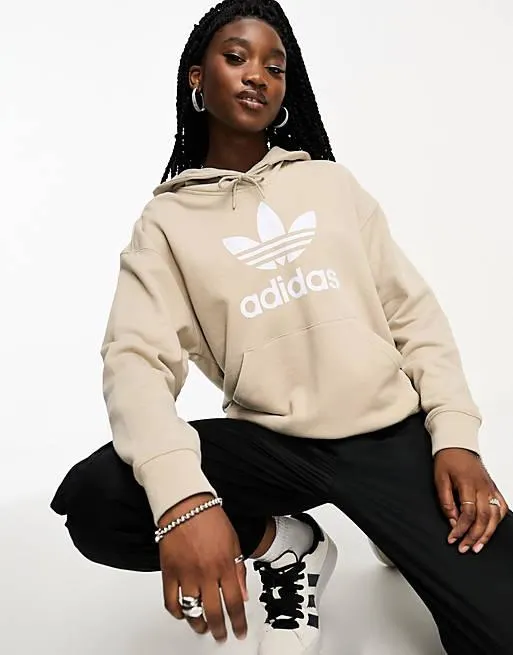 adidas Originals hooded sweatshirt in beige