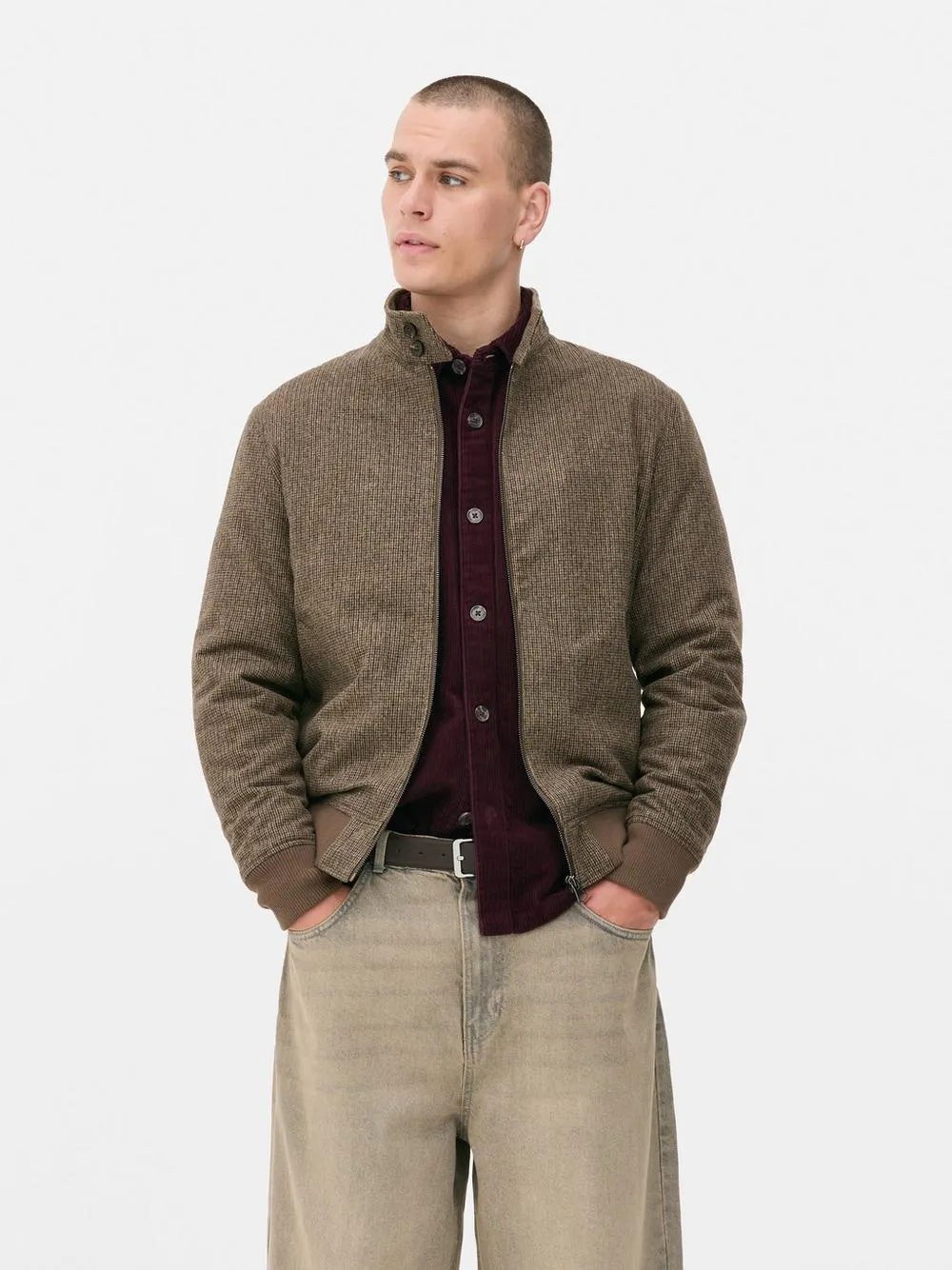 Wool Mix Harrington Jacket