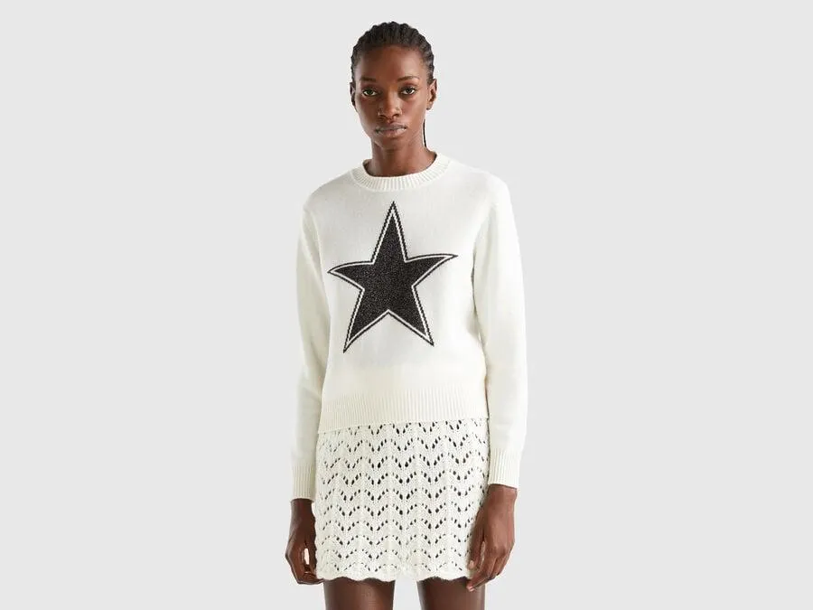 Sweater with lurex star