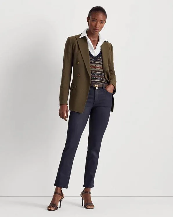 Coated Mid-Rise Straight-Ankle Jean