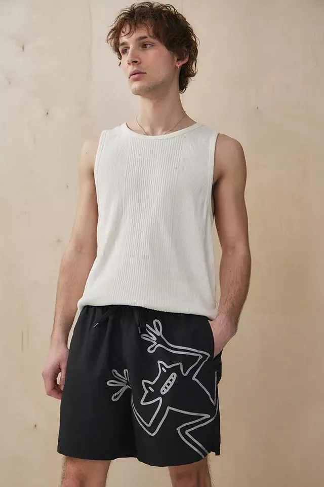 Ayker Frog Print Black Swim Shorts