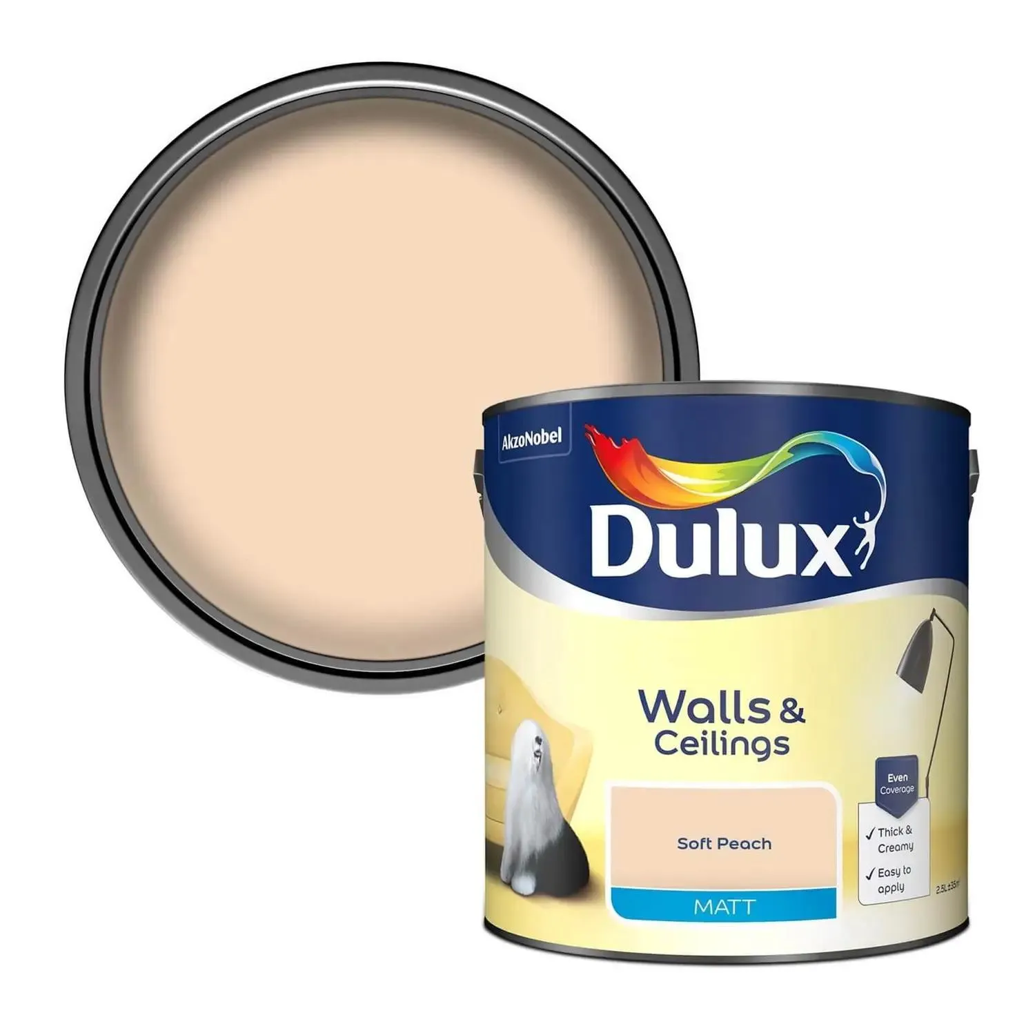 Dulux Matt Emulsion Paint Soft Peach - 2.5L