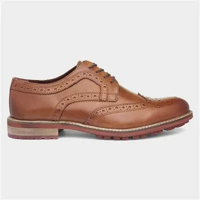 Felix Mens Leather Tan Brogue Shoe
