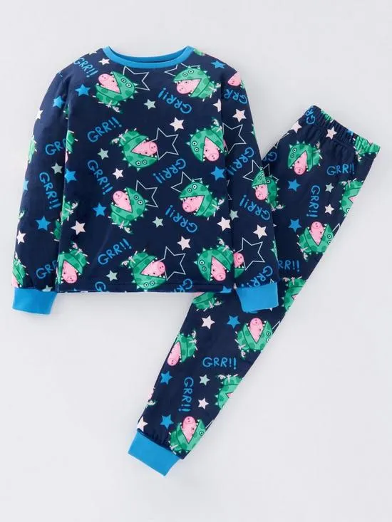 George Pig All Over Print Fleece Pyjamas - Blue
