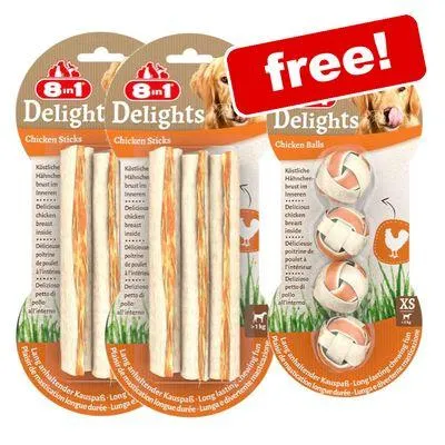 8in1 Delights Dog Snacks + 8in1 Delights Dog Balls Snack Free!*