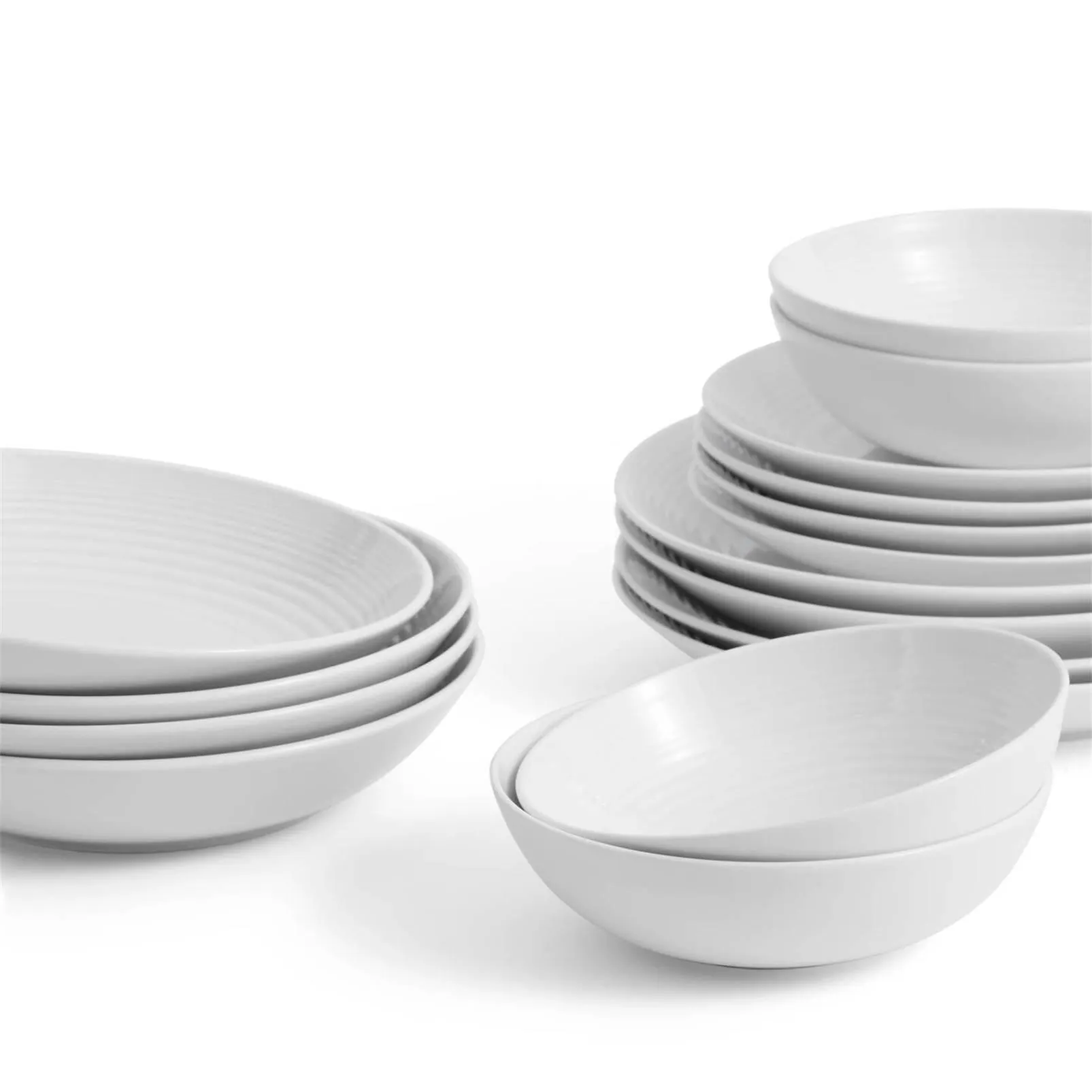 White 16pc Dinner Set with Pasta Bowl