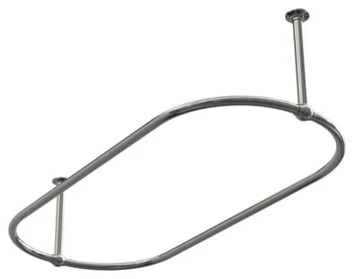 Croydex Ceiling Mounted Roll Top Bath Rail - Chrome