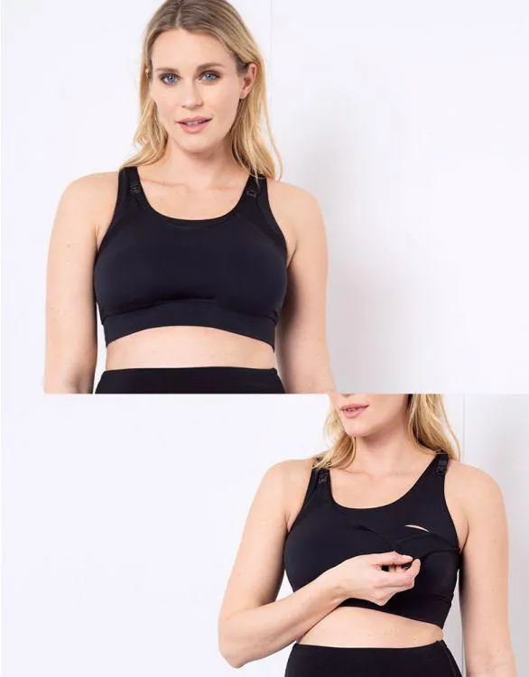 Black Seraphine Maternity & Nursing Sports Bra