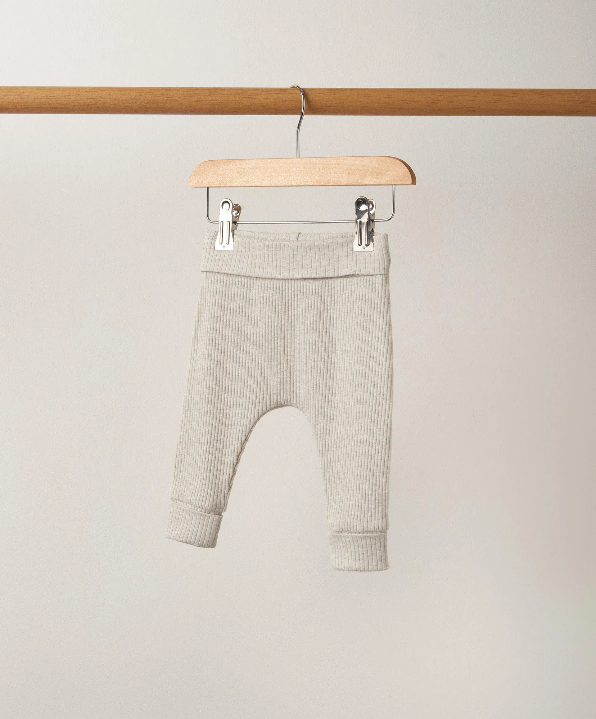 Organic Cotton Ribbed Leggings - Oatmeal