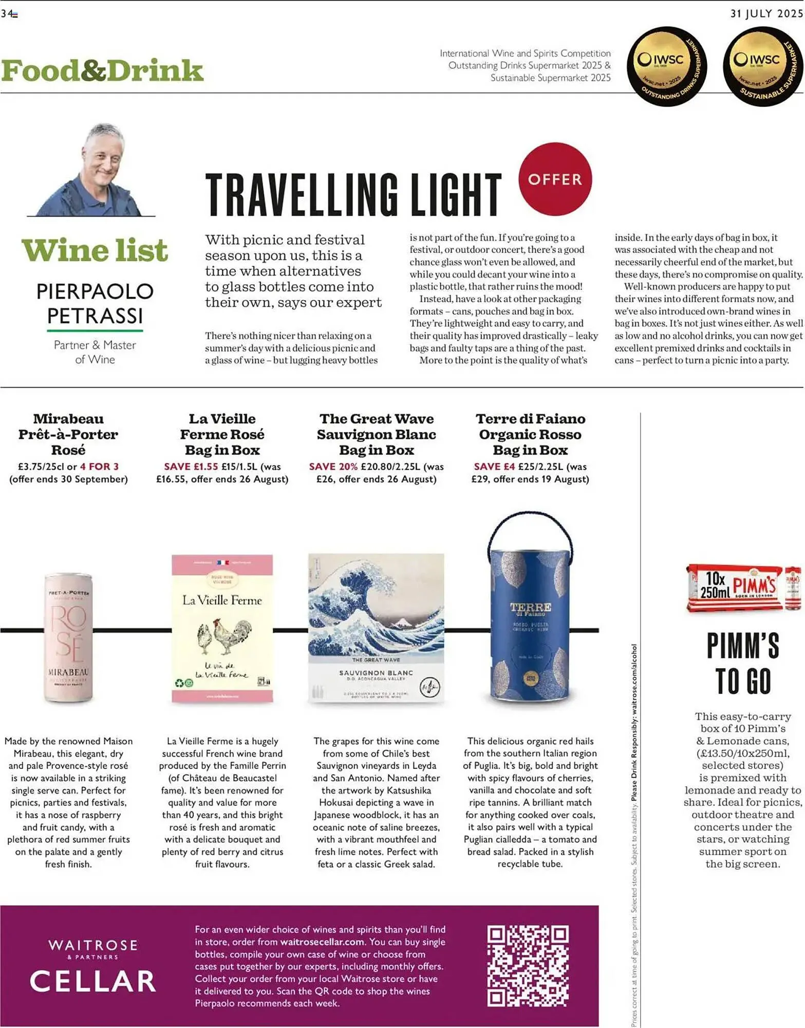 Waitrose leaflet from 31 July to 7 August 2025 - Catalogue Page 34