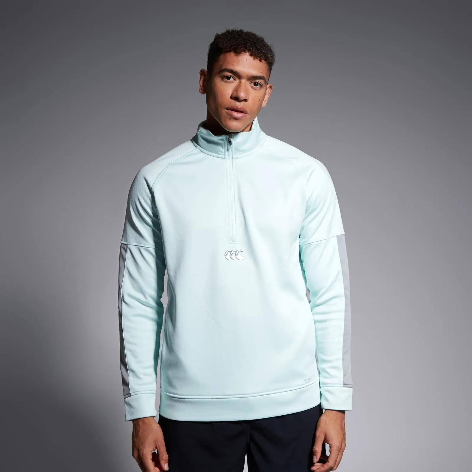 MENS 1/2 ZIP THERMOREG FLEECE TOP GREEN