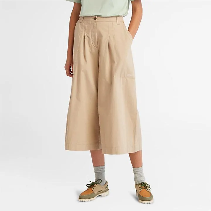 Workwear Styled Utility Culotte for Women in Beige