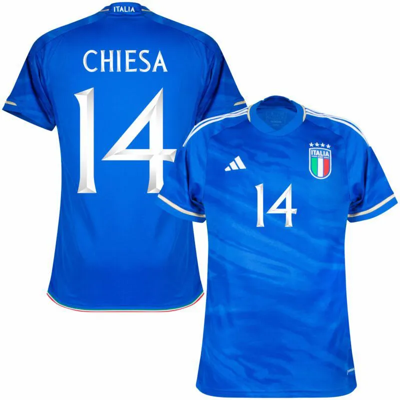 adidas Italy Home Chiesa 14 KIDS Shirt 2023-2024 (Official Printing)