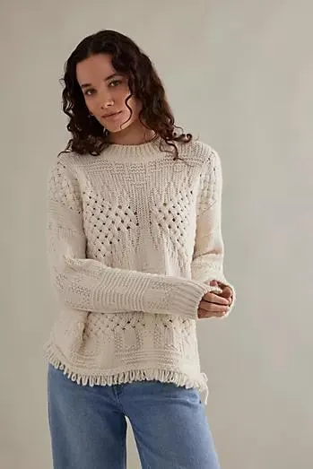 Maison Hotel Hamptons Open Knit Fringe Jumper