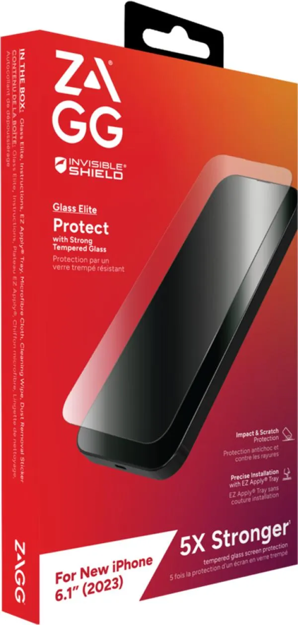 InvisibleShield Glass Elite Screen Protector for iPhone 15