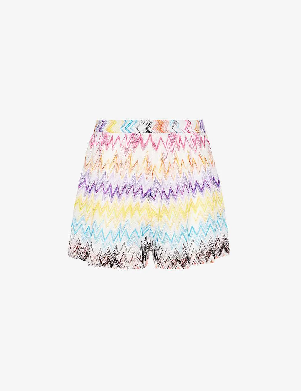 Spacedyed chevron-weave rayon shorts