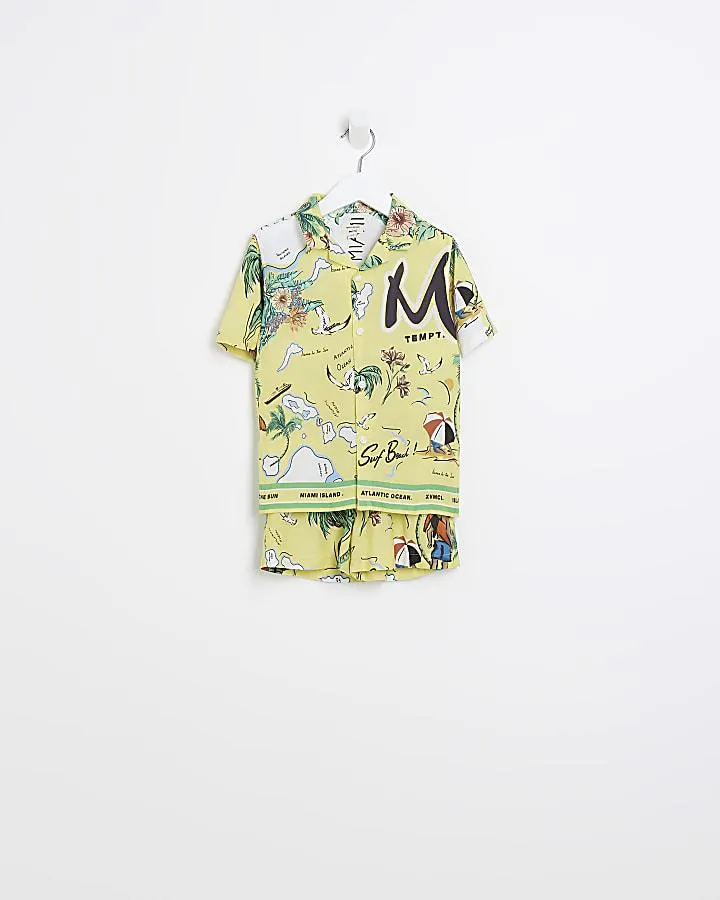 Mini boys miami print set