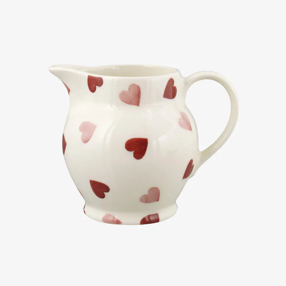 Seconds Pink Hearts 1/2 Pint Jug