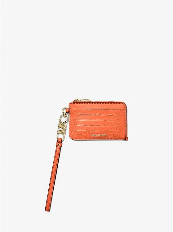 Crocodile Embossed Leather Card Case