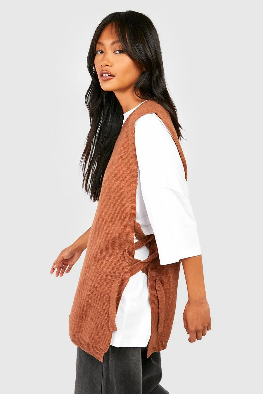 Lace Up Side Sweater Vest