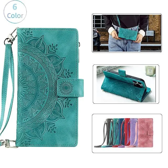 Phone Case For iPhone 15 Pro Max Plus iPhone 14 Pro Max Plus 13 12 11 Mini X XR XS 8 7 Wallet Case Flip Zipper Full Body Protective Tile TPU PU Leather