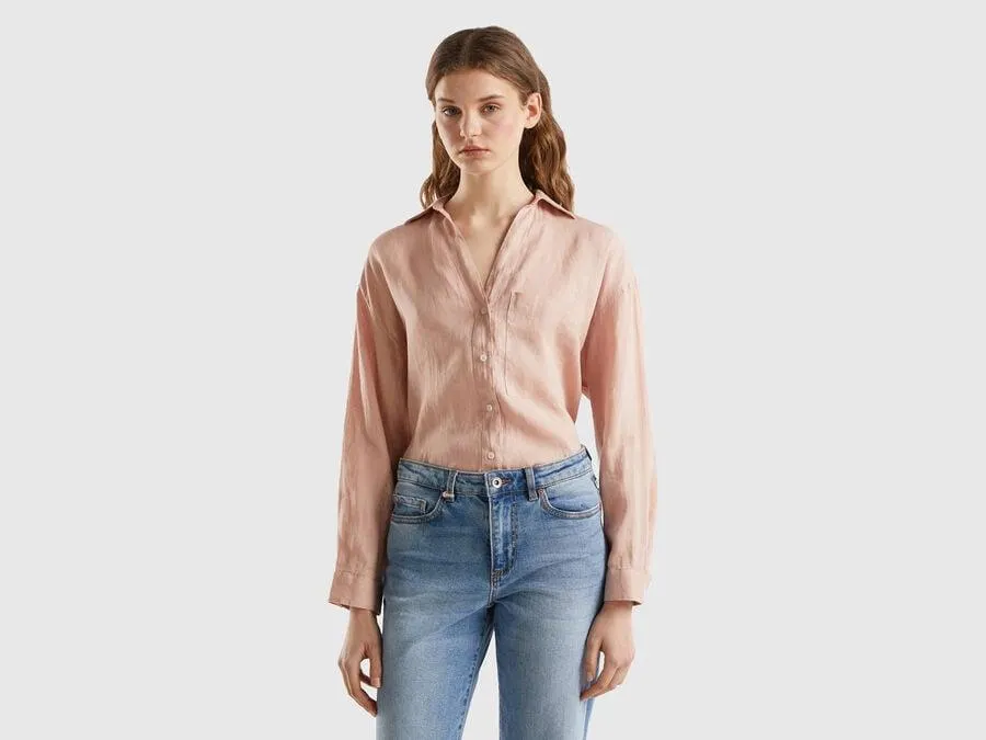 Long shirt in pure linen