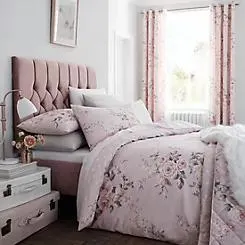 Catherine Lansfield Canterbury Blush Glitter Duvet Set