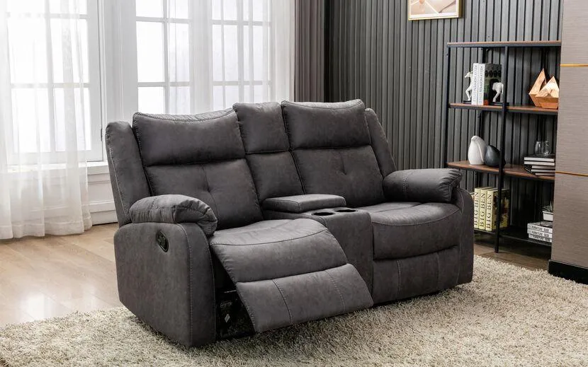 Endurance Janus Fabric 2 Seater Manual Recliner Sofa with Console