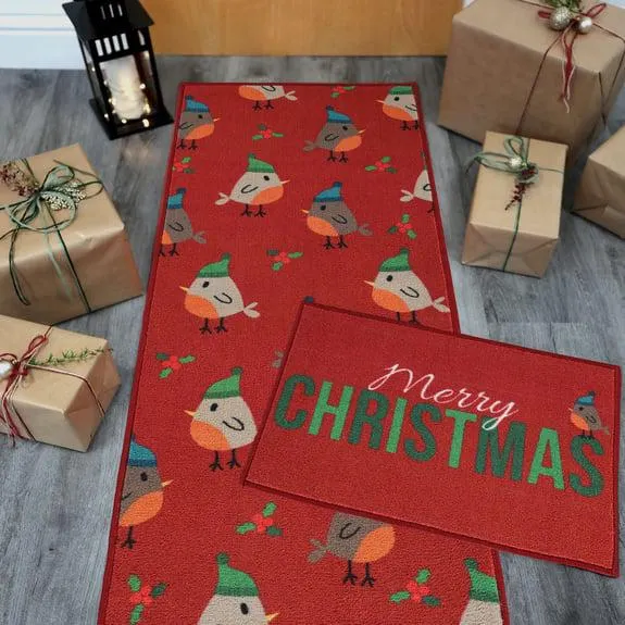 Christmas Robin Runner and Doormat