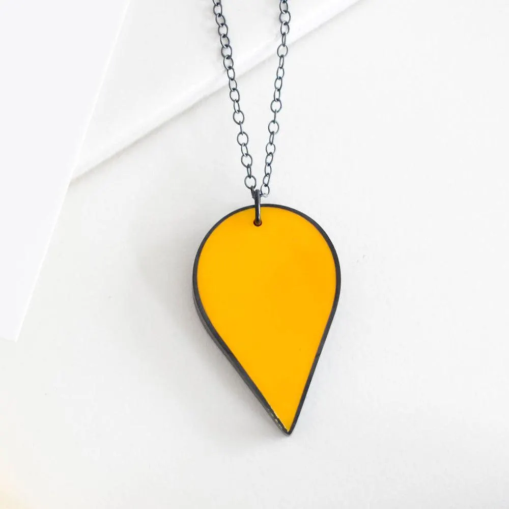 Yellow Teardrop Pendant - Large