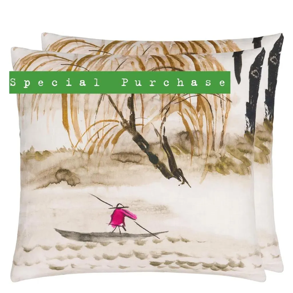 Jade Temple Ecru Cushion