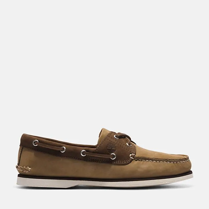 Classic Boat Shoe for Men in Beige Nubuck