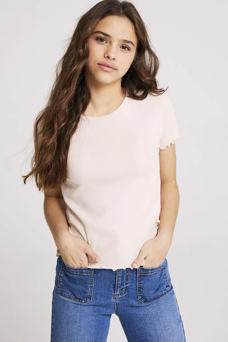 Older Girls Stone Ruched Side T-Shirt