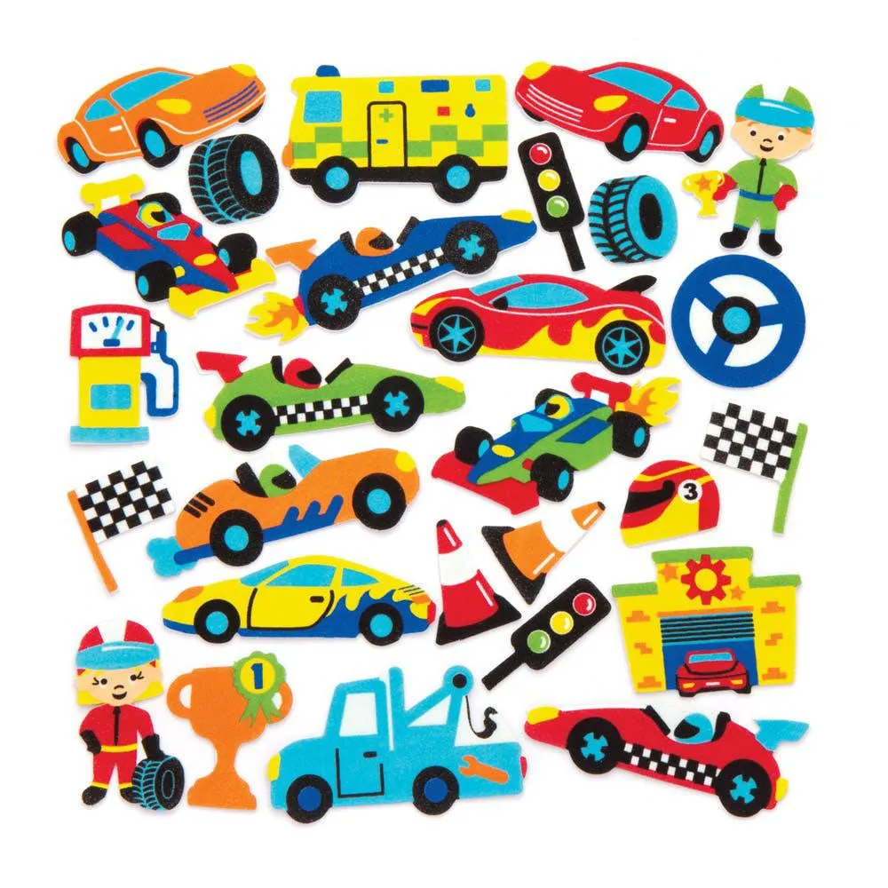 Racing Car Foam Stickers