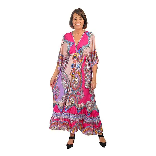 Closeout Deal Placement Printed Maxi Dress