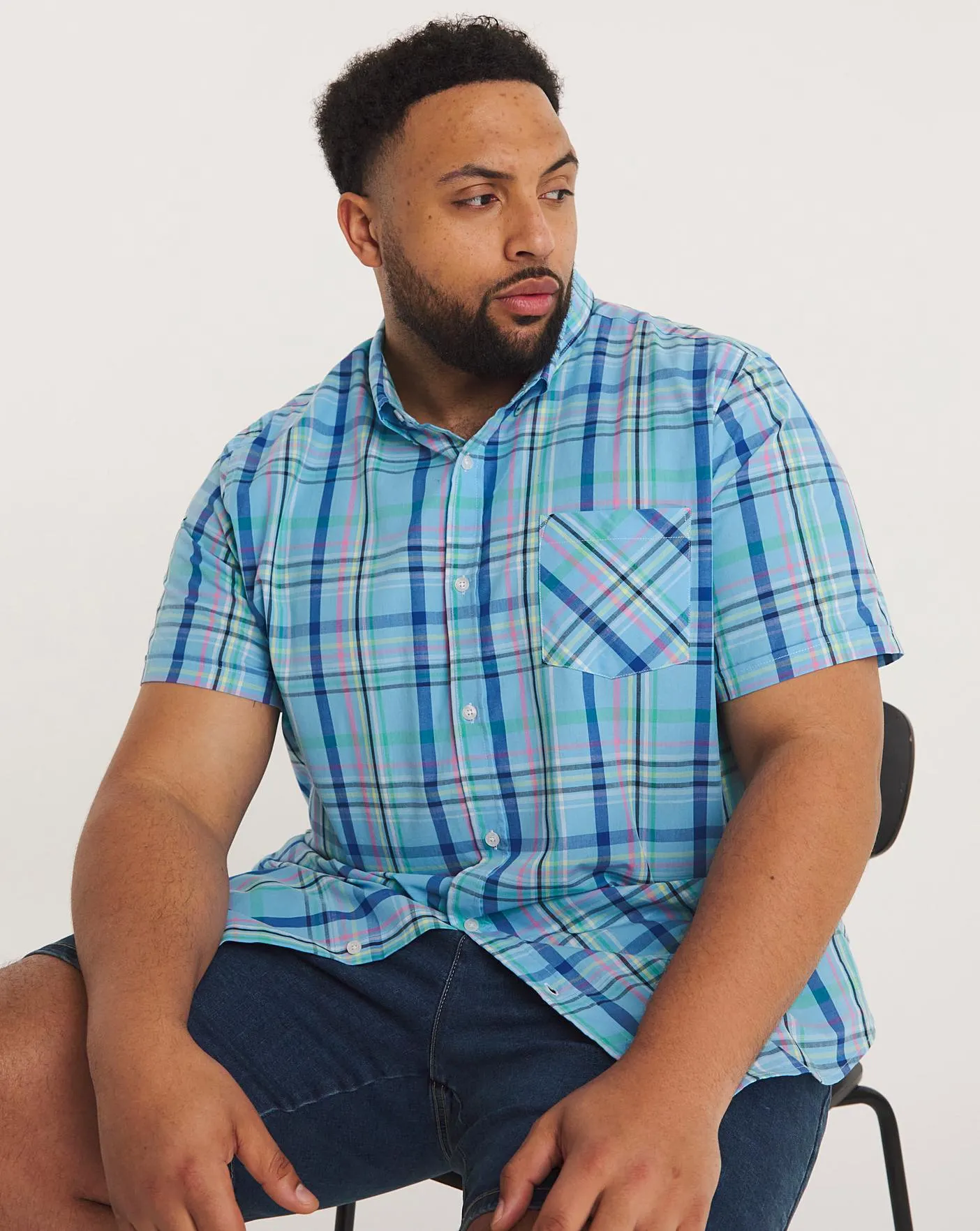 Short Sleeve Cotton Check Shirt