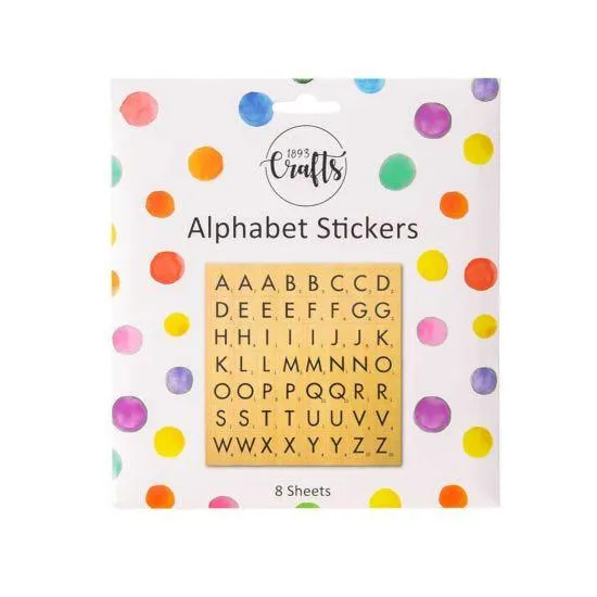 1893 Crafts Alphabet Sticker Tiles Pack of 8 Sheets