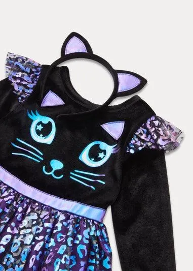 Kids Purple Cat Witch Fancy Dress Costume (9mths-5yrs) - Age 9 - 12 Months