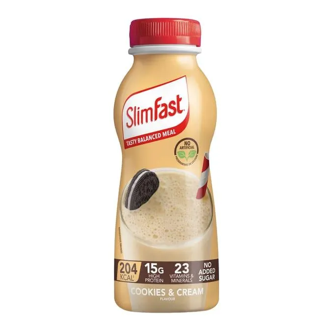 SlimFast Ready to Drink Meal Replacement Shake 325ml - Cookies & Cream Flavour x6