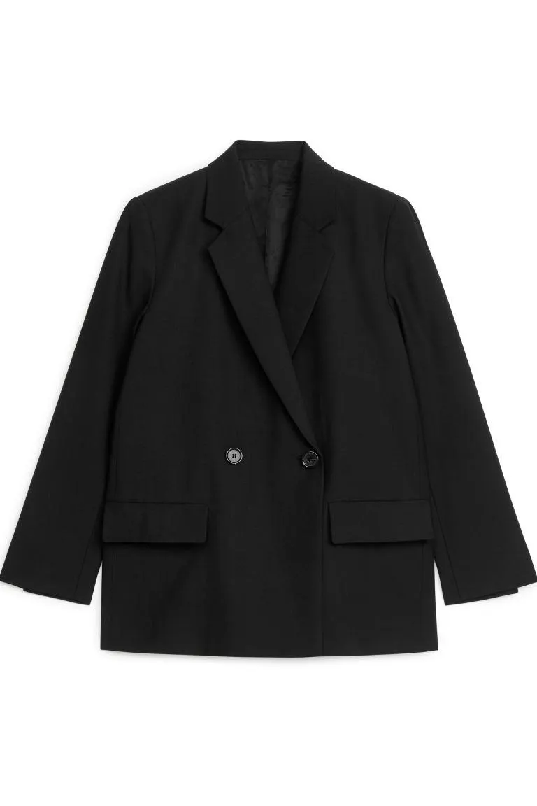 Double Breasted Hopsack Blazer