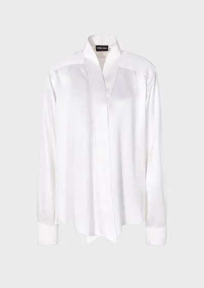 Shirt in double-sided silk satin